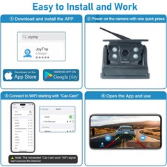 Wireless WiFi Solar Panel Battery Hitch Backup Camera Magnetic For iOS Android