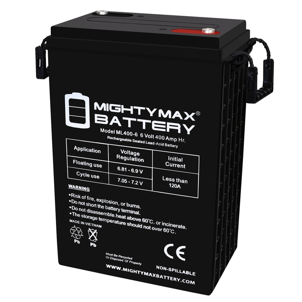 Mighty Max 6V 400Ah AGM INT Battery Compatible With High Low Drain Devices