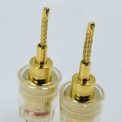 4* Banana Female to 2mm Pin Gold Plated Connector HIFI Cable Adapter Plug 4mm