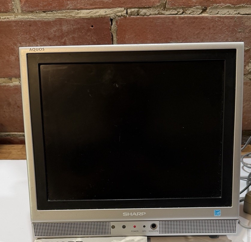 Vintage SHARP Aquos 13 inch TV LC-13S1U-S LCD Box,Remote, Manual Retro Gaming