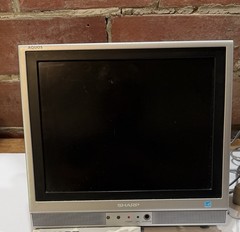 Vintage SHARP Aquos 13 inch TV LC-13S1U-S LCD Box,Remote, Manual Retro Gaming