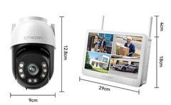 WiFi Camera Security 8MP PTZ CCTV System Outdoor Audio Wireless 12” Monitor NVR