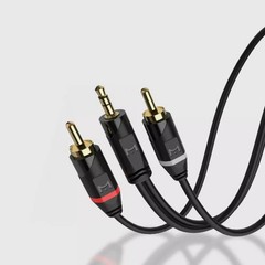 3.5mm to 2RCA Stereo Audio Cable AUX Adapter for Speakers TV Home Theater