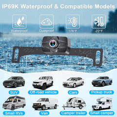 7-Inch Wireless Backup Camera for Truck – 2 Channel, DIY Grid Lines, HD 1080P, N