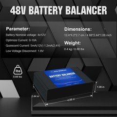 ECO-WORTHY Battery Balancer 48V Battery Equalizer for 24V/36V/48V Bank, Suppo…