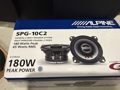 Alpine SPG-10C2 4” Inch Speakers With Porsche 996 986 911 Dash Adapter Front New