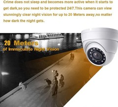2MP Dome TVI AHD CCTV 4IN1 Security Camera 65ft Night Vision Metal Housing 2.8mm