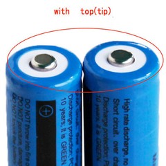 3.7V Button Top Rechargeable Battery 3000mAh Lithium Cell Charger For Flashlight