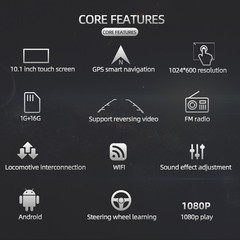 Car Stereo Radio Auto Carplay Android 16 10.1″ Double 2Din Touch Screen GPS WIFI