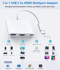 USB-C Digital AV Adapter for iPhone 15, Multiport AV Adapter with 4K HDMI Output