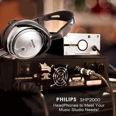PHILIPS Over Ear Wired Stereo Headphones Studio Monitoring and Recording Headset