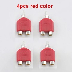 4 Pcs RCA Y Splitter – 1 Male to 2 Female AV Audio Video Adapter Plug Converter