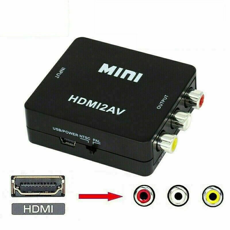 1080P Mini HDMI To RCA Audio Video AV CVBS Composite Converter Adapter For TV US
