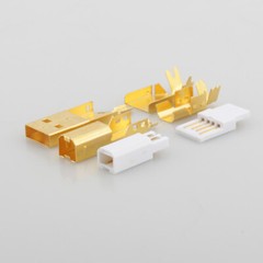 Pair 5U Thickness 24K Gold Plated USB2.0 Adapter USB Type A + Type B Connector