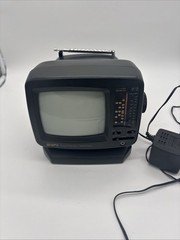 Mini TV GPX TVP7 AM/FM Portable Television Black & White . Used Tested Working.