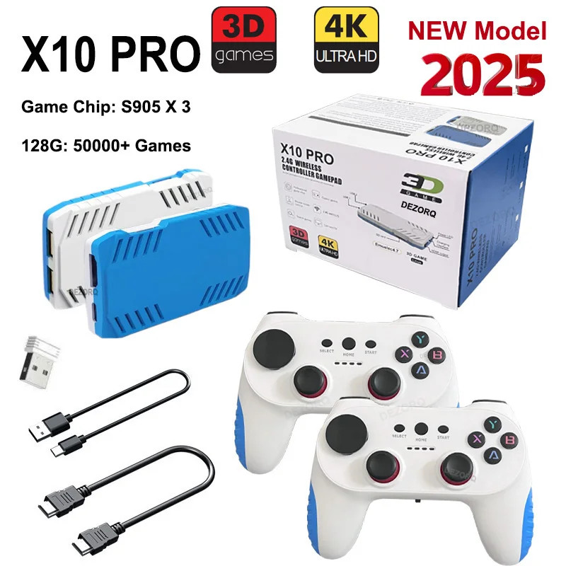 128G X10 PRO GameStick 4K HD TV Video Game Console 3D Games 40+Simulators S905 x