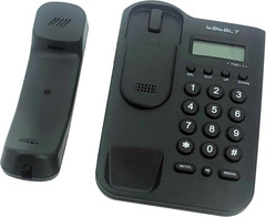 Corded Landline Phone with LCD Caller ID Black Basic Desk Wall Mountable for