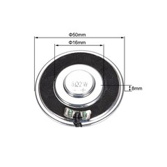 Round Internal Magnet Speaker Loudspeaker 8 Ohm 2W 50mm Dia Steel Shell