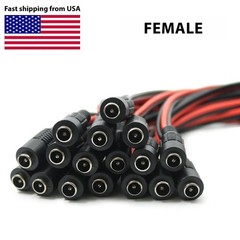 10 PCS Male & Female 2.1mm x 5.5mm Plug DC Power Pigtail Cable 12V 5A 18AW