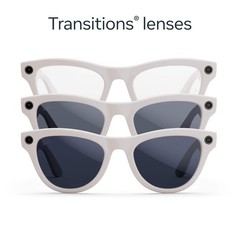 Refurbished Ray-Ban Meta Skyler (Gen 1), Shiny Chalky Gray / Clear to Sapphire T