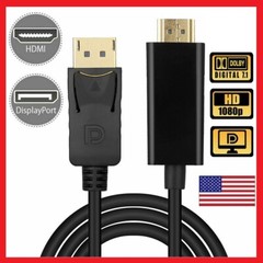 Display Port DP to HDMI Cable Adapter Converter Audio Video PC HDTV 1080P 60Hz