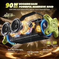 Portable 90W Outdoor Bluetooth Speaker – 40 Hours of Powerful Bass & Party Ready