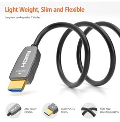 8K HDMI Fiber Optic Cable CL2 Rated 15 Feet 48Gbps 8K60Hz 4K120Hz Dynamic HDR