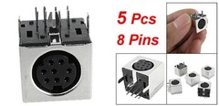 uxcell 5 Pcs Replaceable S-Video 8 Pin PCB Mounted Mini Din Sockets