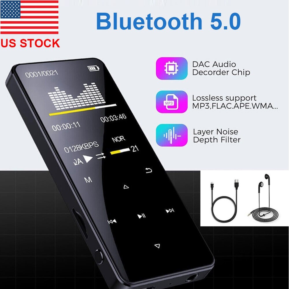 MP4/MP3 Player Support 128GB Bluetooth Lossless Music FM Radio Recorder Sport