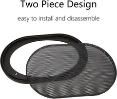 Speaker Grill Covers – 2Pcs Set, ABS/Metal, Black