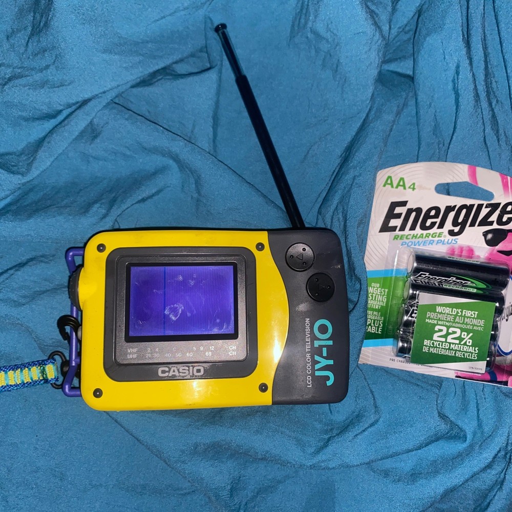 Casio JY-10 Mini Pocket LCD Color TV Television +new Energizer Batts Tested ✅
