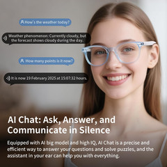 AI Smart Glasses for Men & Women, Ai-Powered by Translation, Noise Reduction, Op