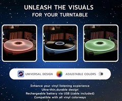 LED Acrylic Slipmat for Turntables – Light Up Your Record Player – Open Box