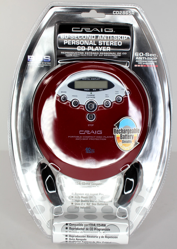 Craig 60 Second Anti-Skip Personal Stereo CD Player with Stereo Headphones