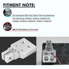 Car Audio 4 Spot Flat Multi Connection Battery Terminals For SAE Top Post Style