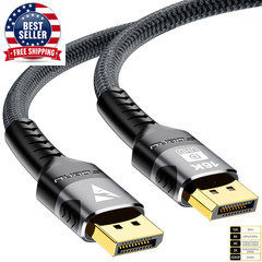 Displayport 2.1 16K DP Cable 8K@120Hz/60Hz 4K@240Hz 80Gbps HDR Video Audio Cable