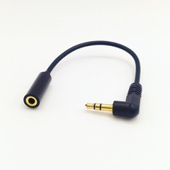 15cm 90 degree 3.5mm Male to Female Stereo Audio Cable Audio Cord Extension Gold