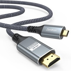 Micro HDMI to HDMI Cable 6FT 4K@60Hz 2K@165Hz Nylon Braided HDR ARC 3D for Pi/PC