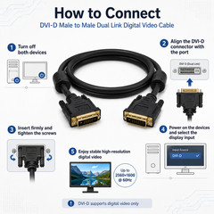 DVI-D Male to Male Dual Link Digital Video Cable -3ft / 6ft / 10ft / 15ft / 25ft