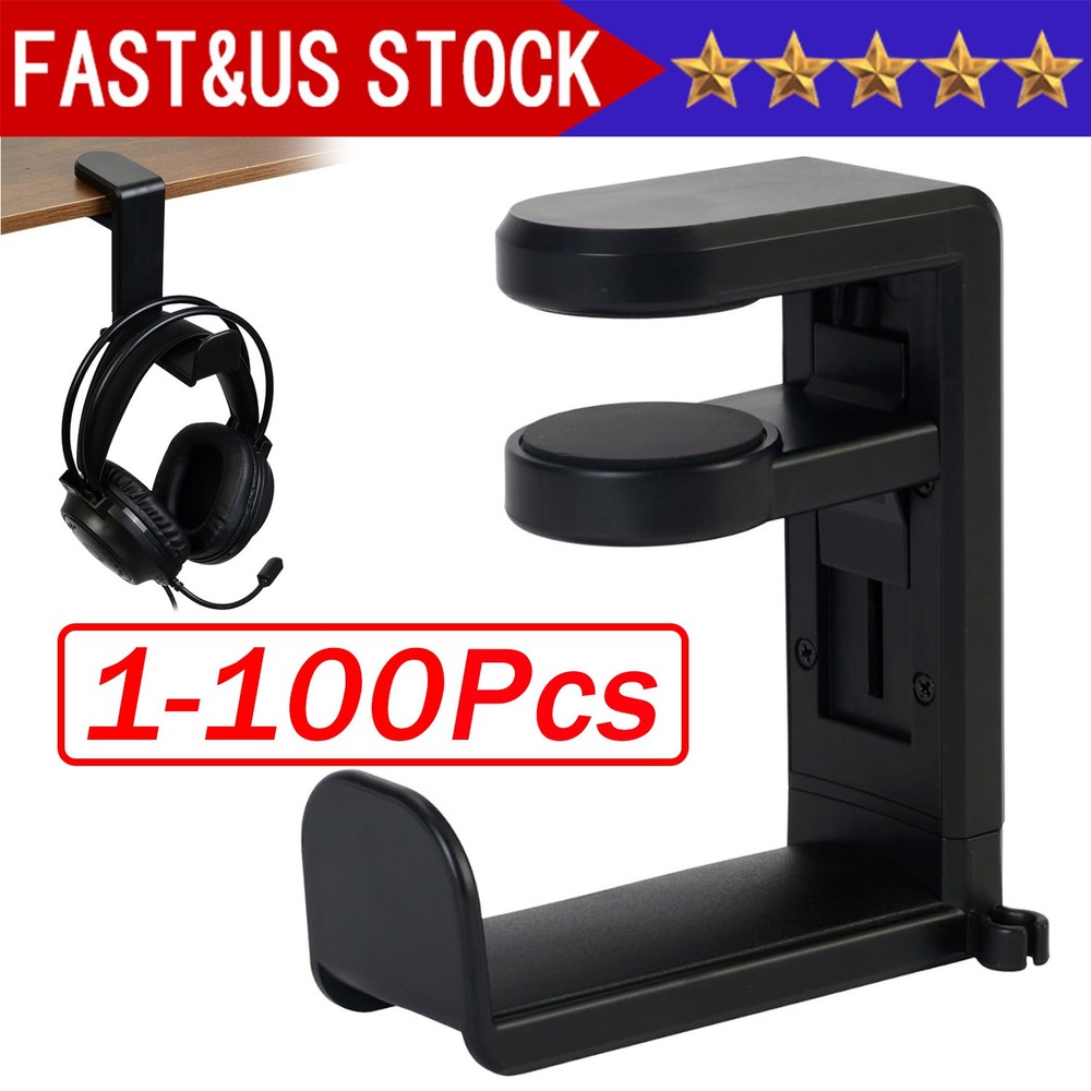 Rotating Headphone Stand Gaming Headset Holder Adjustable Under Desk Hanger Lot