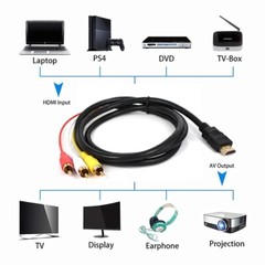 HDMI To RCA AV Adapter Converter Cable CVBS 3RCA 1080P Composite Video Audio
