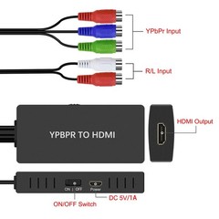 Component to HDMI Converter, YPbPr/RGB+R/L to HDMI Converter Adapter, Support 72