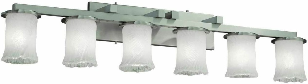 Justice Design GLA-8786-16-WHTW-NCKL Veneto Luce 6 Light 45 inch Brushed Nickel