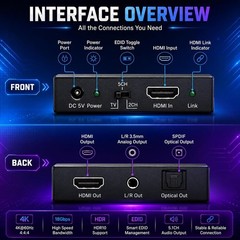 HDMI Audio Extractor Converter SPDIF 3.5MM Output – HDCP 2.2