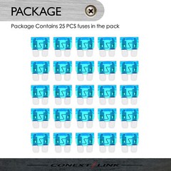 25 pcs 15 A Amp Blade ATO ATC Fuse Car Audio Boat Marine Truck Motorcycle SUV RV