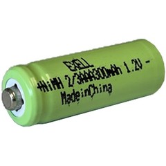 Exell 1.2V 2/3AAA 300mAh NiMH Rechargeable Button Top Battery