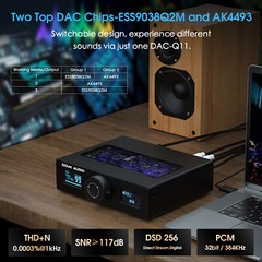 HiFi USB DAC with ESS9038Q2M AK4493 Digital to Analog Audio Converter DSD256