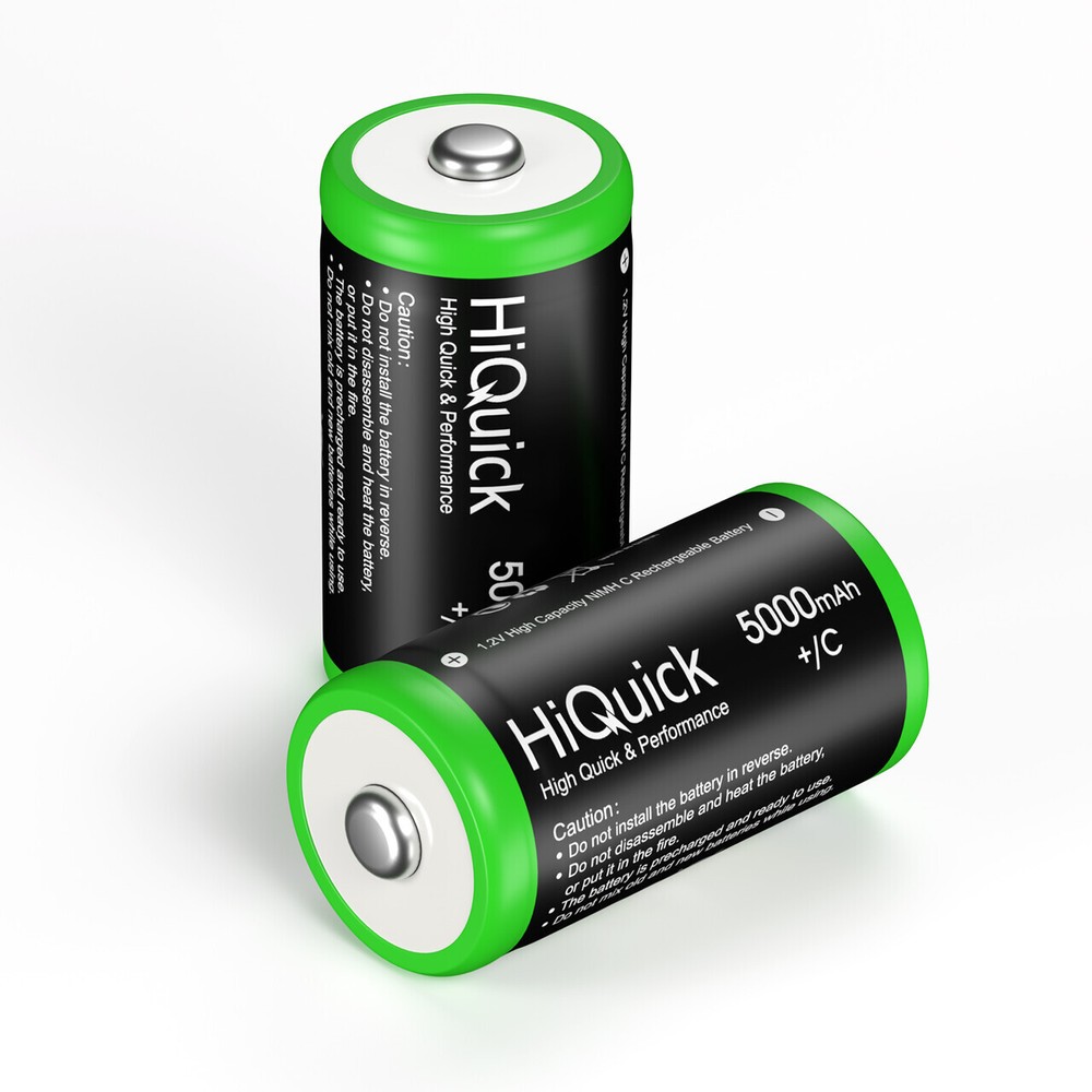 HiQuick C/ D Cell Rechargeable Batteries Pack 1.2V NiMH / Battery Charger LOT