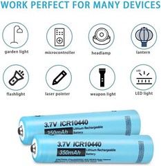4x 3.7V AAA Rechargeable Li-ion Triple A Batteries Button Top for weapon lights