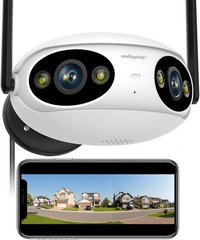 Wifi/PoE Panoramic 8MP 180° Dual Lens Full Color IR IP Camera Bullet iCSee/XMEYE